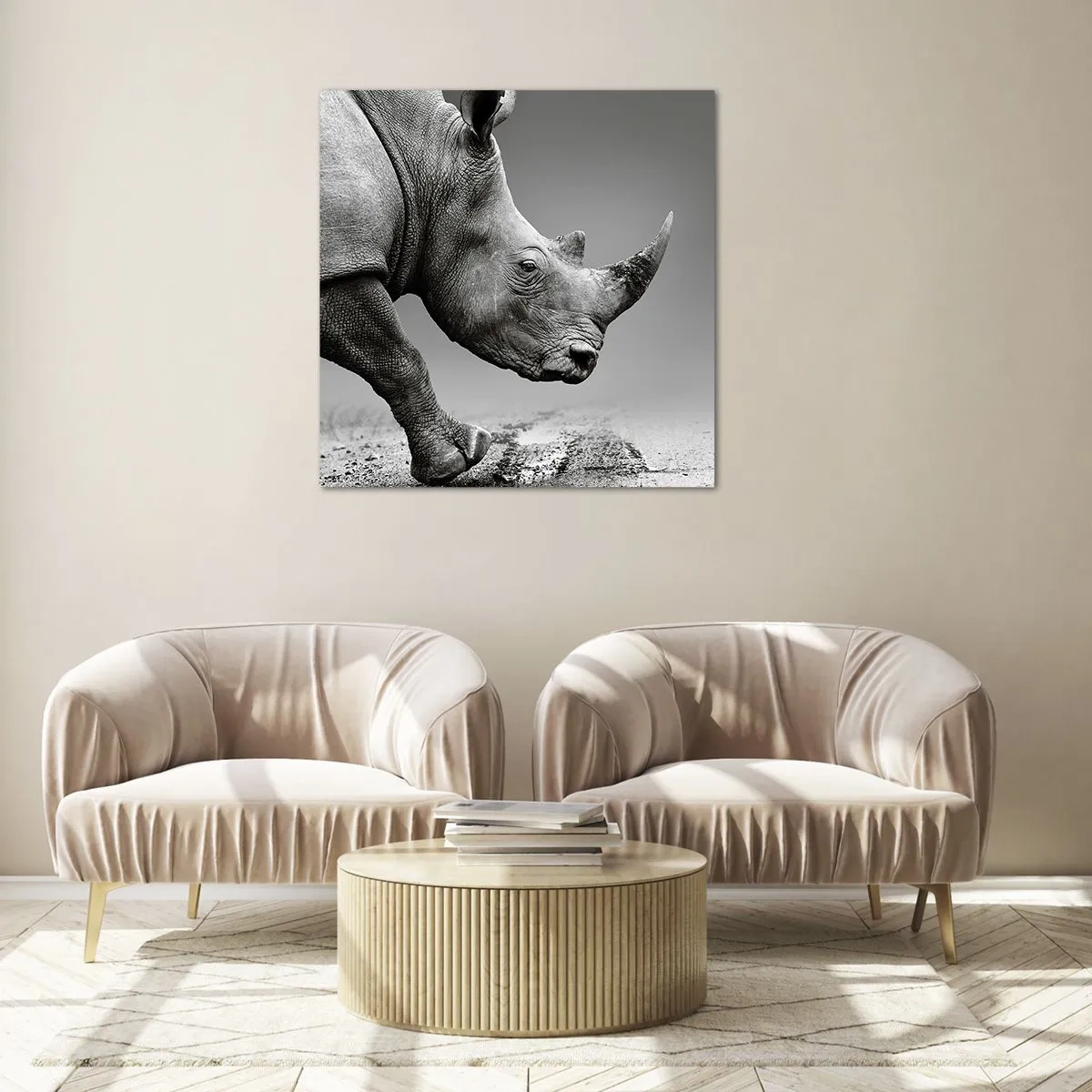 Glastavla - Bild på glas - Ostoppbar kraft - 60x60 cm