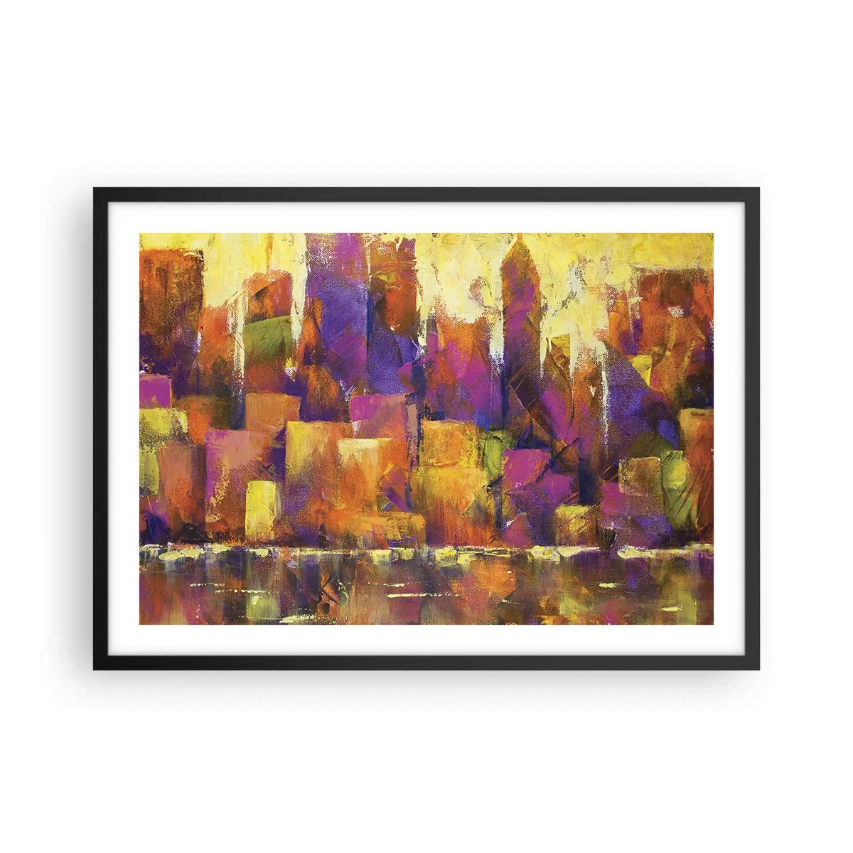 Affisch i svart ram - Metropolis komposition - 70x50 cm