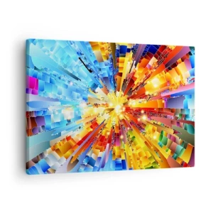 Canvastavla - Bild på duk - En dynamisk explosion av färg och ljus - 70x50cm - In medias res - Modern väggdekoration för vardagsrum och sovrum ARTTOR