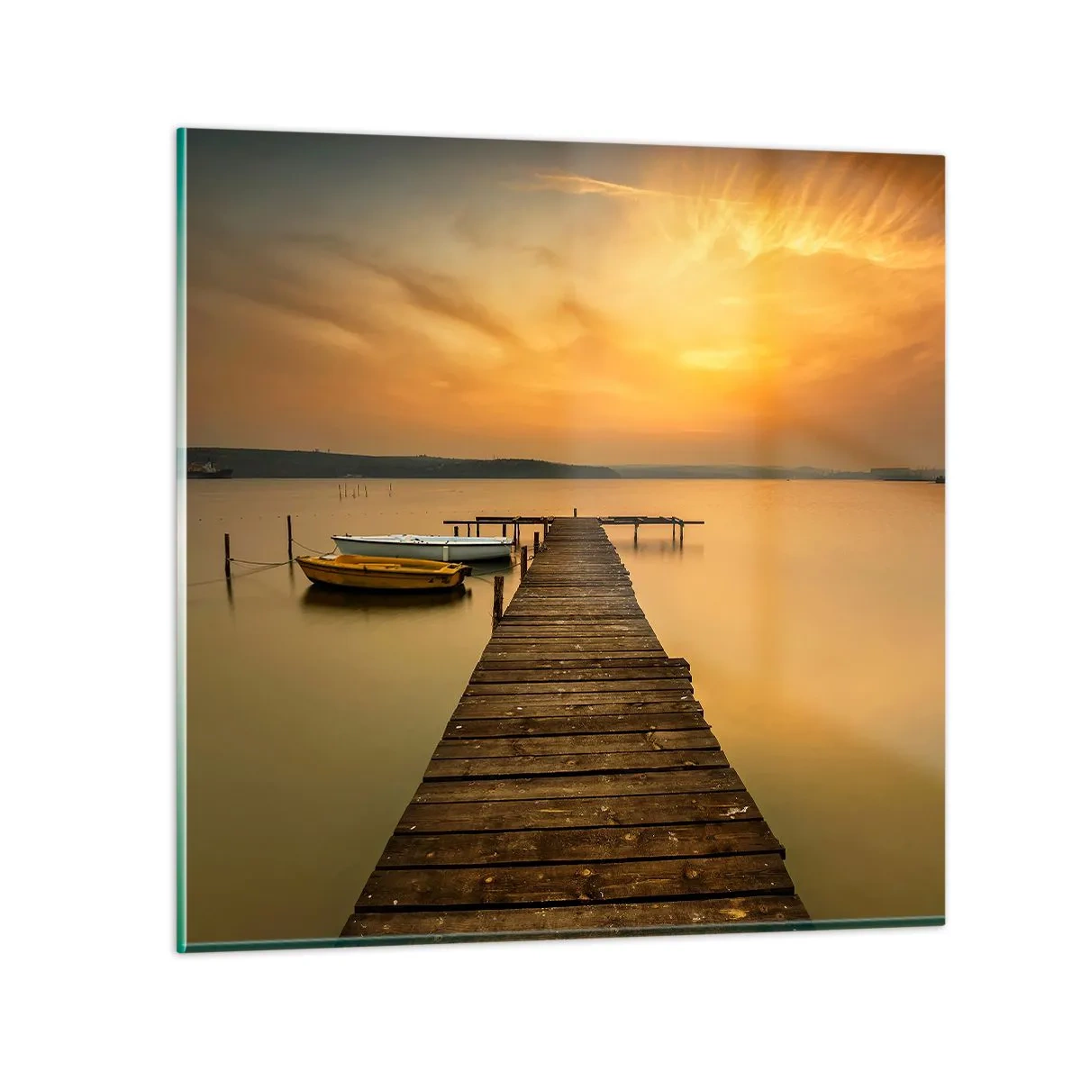 Glastavla - Bild på glas - Jag öppnar guldhimmel för dig - 40x40 cm