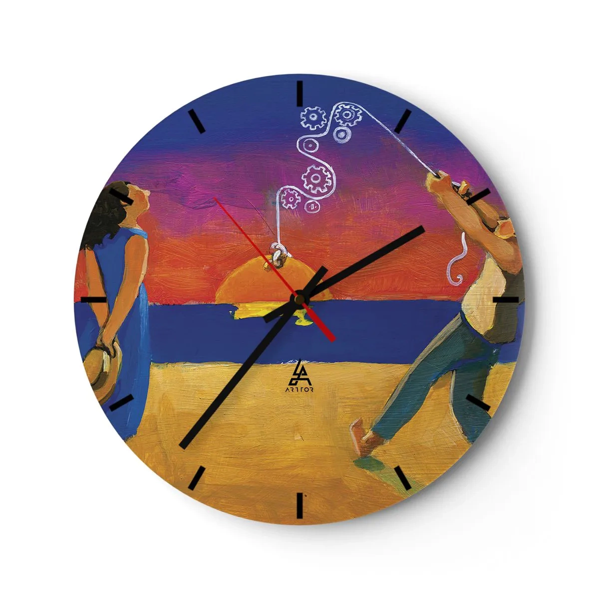 Väggklocka - Klocka på glas - Mer än en stjärna från himlen - 40x40 cm