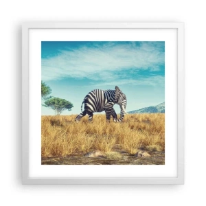 Affisch i vit ram - Grått är ute - 40x40 cm