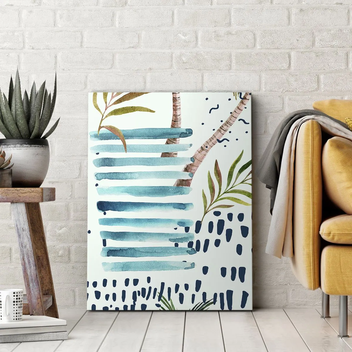 Canvastavla - Bild på duk - Semester under palmerna - 70x100 cm