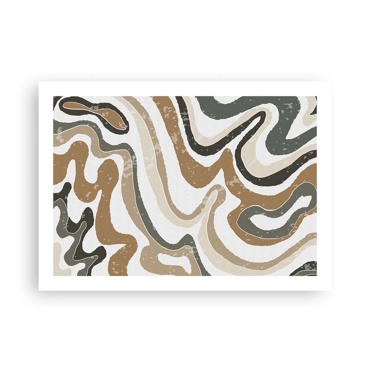 Affisch - Meandrar av jordnära färger - 70x50 cm