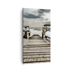 Canvastavla - Bild på duk - Stranden i norr - 55x100 cm