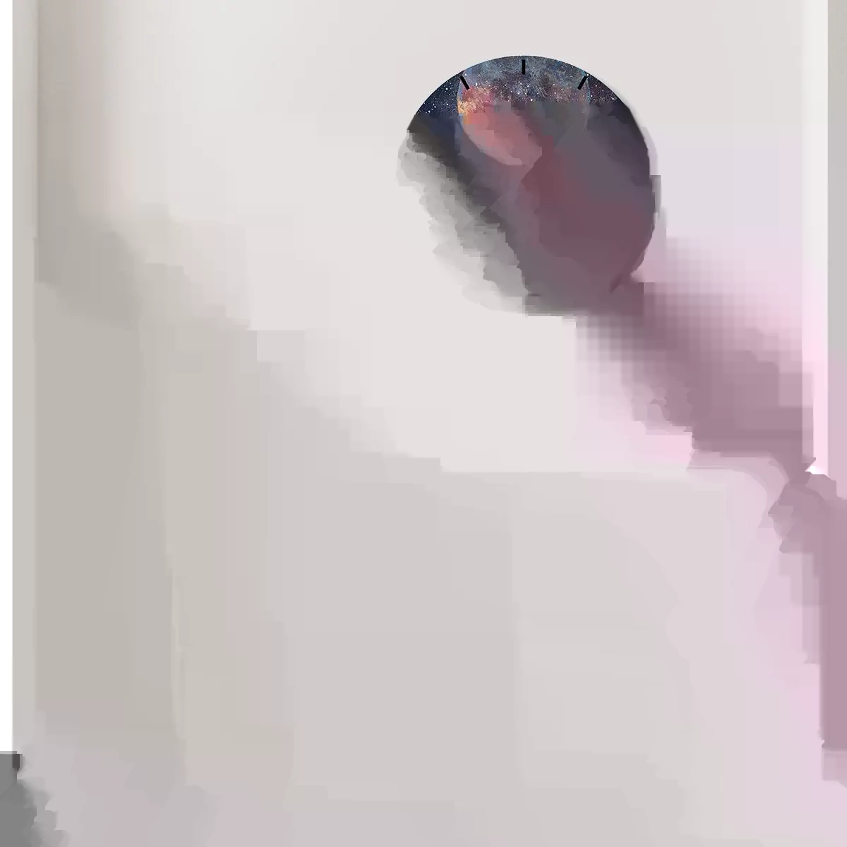 Väggklocka - Klocka på glas - Sväva i molnen - 40x40 cm