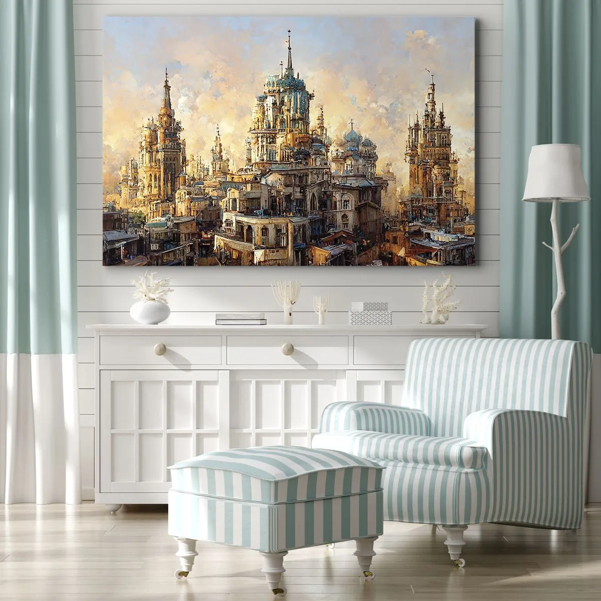 Canvastavla - Bild på duk - Städernas stad - 70x50 cm