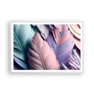 Affisch i vit ram - Fågelstil - 100x70 cm