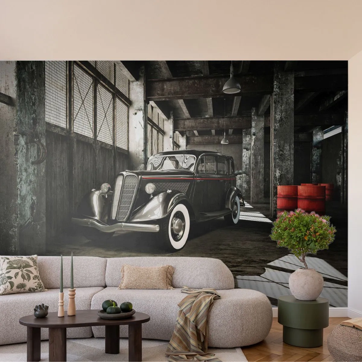 Självhäftande Fototapet Deluxe Sticker - 30-talets tidlösa elegans. - Bil, Retro bil, Fabrikslager - 250x175 cm