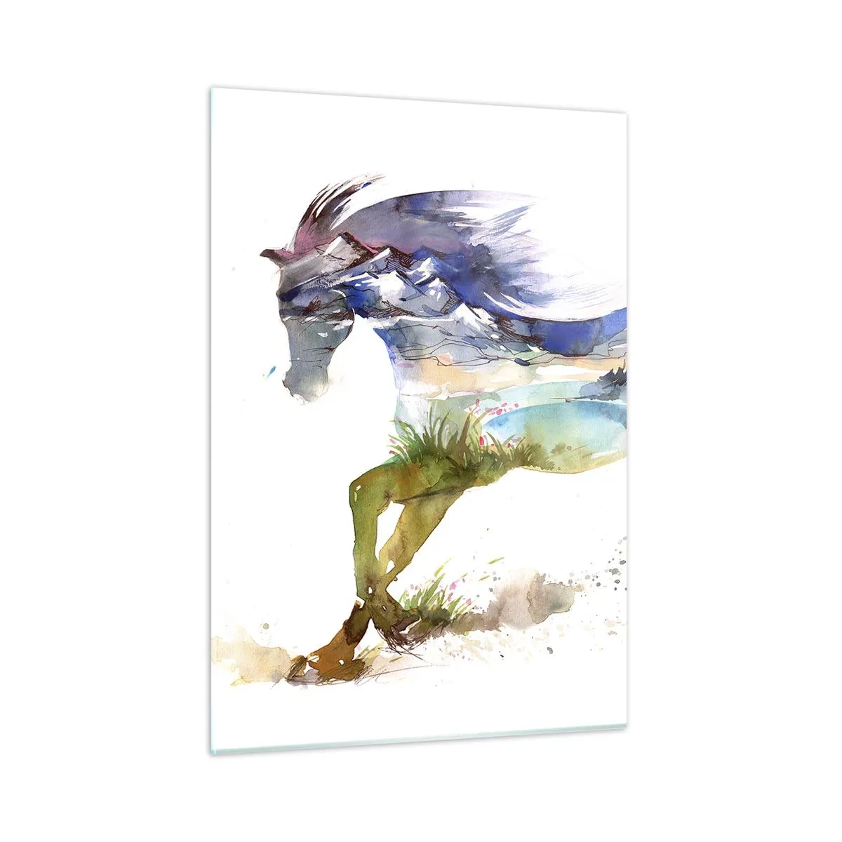 Glastavla - Bild på glas - Från ängen till himlen - 50x70 cm