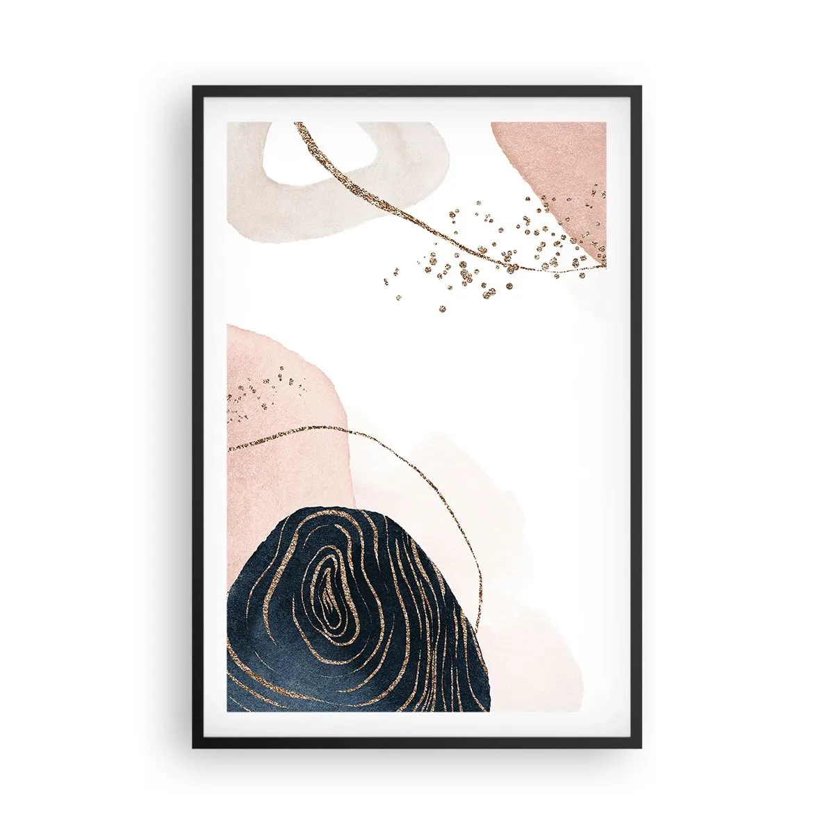 Affisch i svart ram - Allt flyter - 61x91 cm