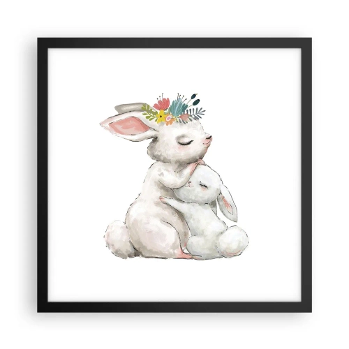 Affisch i svart ram - Alltid bäst hos mamma - 40x40 cm