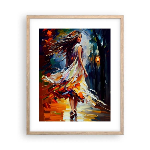 Affisch i ram av ljusek - Höstflicka - 40x50 cm