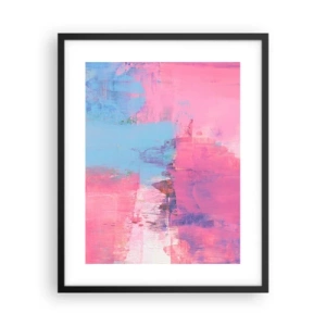 Affisch i svart ram - Rosa, blått och en gnutta ljus - 40x50 cm