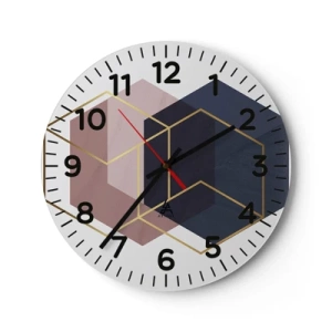 Väggklocka - Klocka på glas - Enkelhetens styrka - 30x30 cm