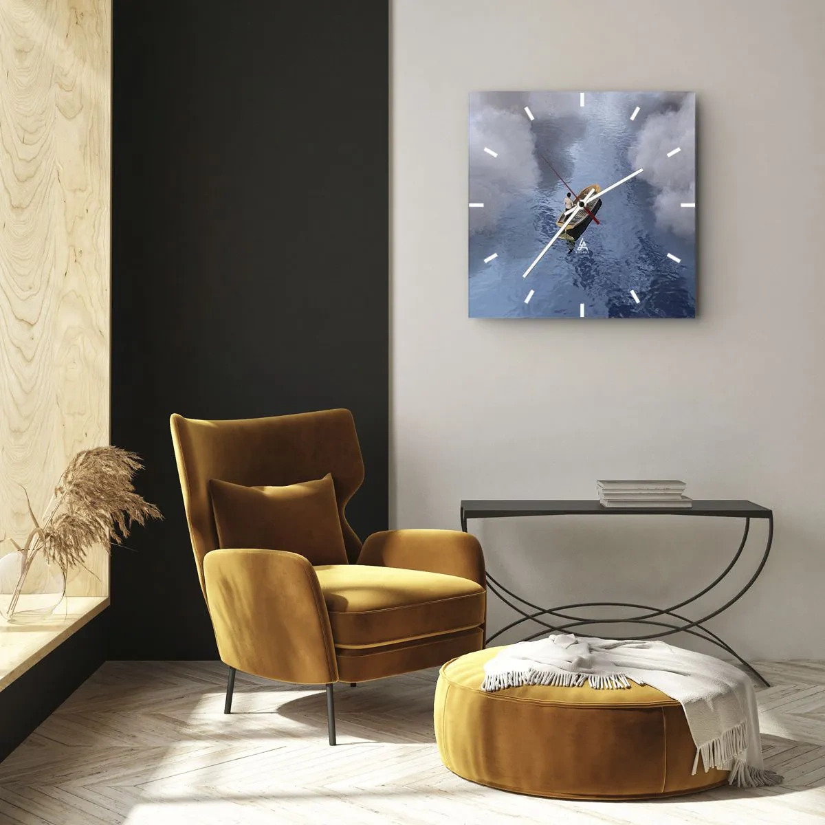Väggklocka - Klocka på glas - Livet - resan - det okända - 40x40 cm