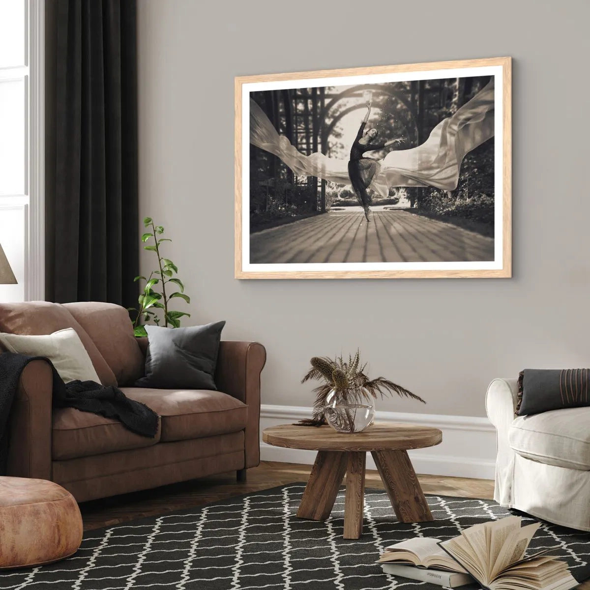 Affisch i ram av ljusek - Trädgårdsandens dans - 70x50 cm