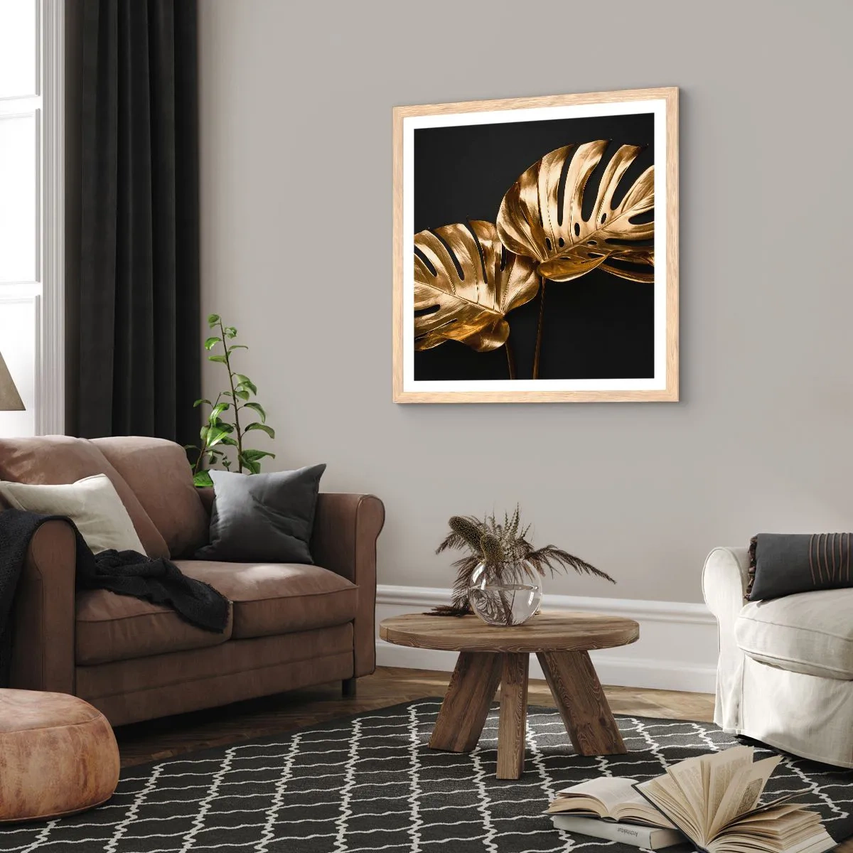 Affisch i ram av ljusek - Naturens skatter - 40x40 cm