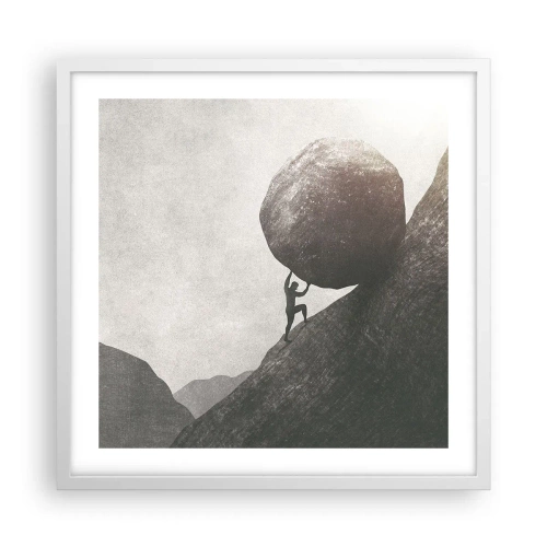 Affisch i vit ram - Jag tror i strid mot hoppet - 50x50 cm