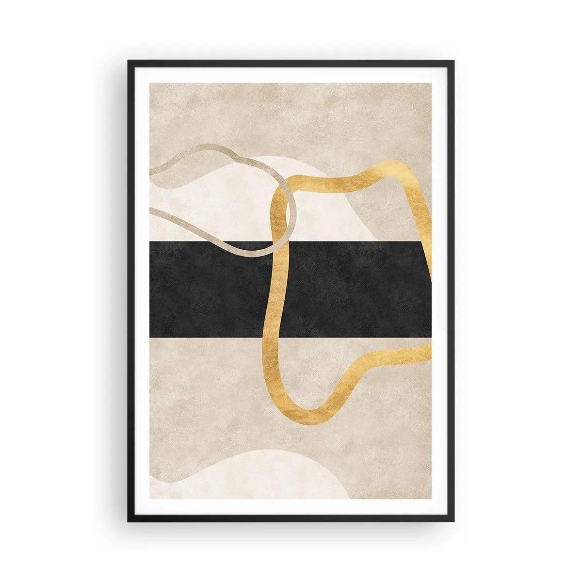 Affisch i svart ram - Slingrande former - 70x100 cm
