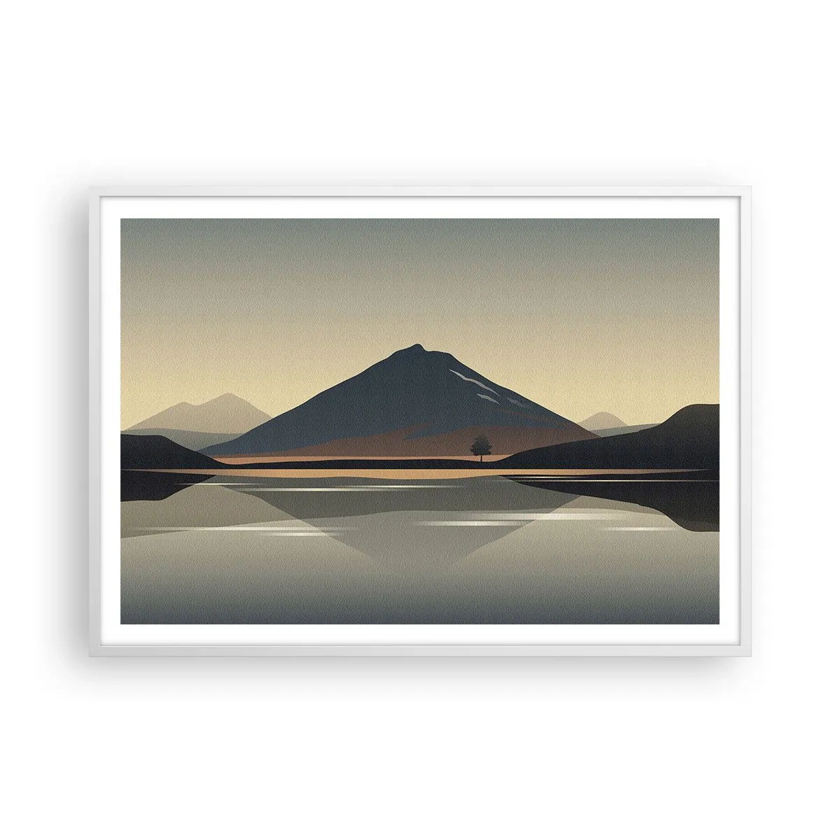 Affisch i vit ram - Spegelbild - 100x70 cm