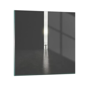 Glastavla - Bild på glas - Ett steg mot den ljusa framtiden - 70x70 cm