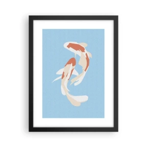 Affisch i svart ram - Spontan synkroniserad simning - 30x40 cm