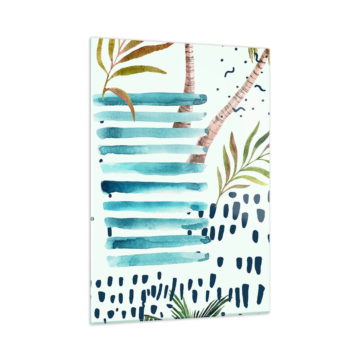 Glastavla - Bild på glas - Semester under palmerna - 50x70 cm