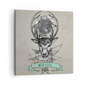 Canvastavla - Bild på duk - Den heliga Hubertus vision - 50x50 cm