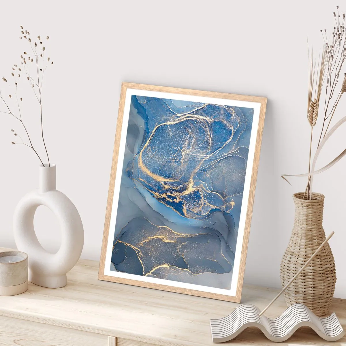 Affisch i ram av ljusek - Gulddamm - 70x100 cm