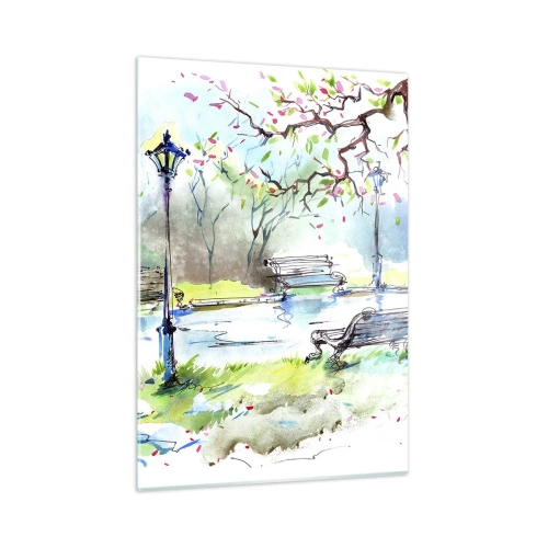 Glastavla - Bild på glas - Parktystnadens charm - 50x70 cm