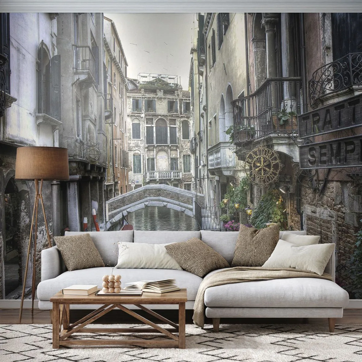 Fototapet Premium Sand - Tyst begrundan sedan några sekel - Venedig, Stad, Arkitektur - 100x70 cm