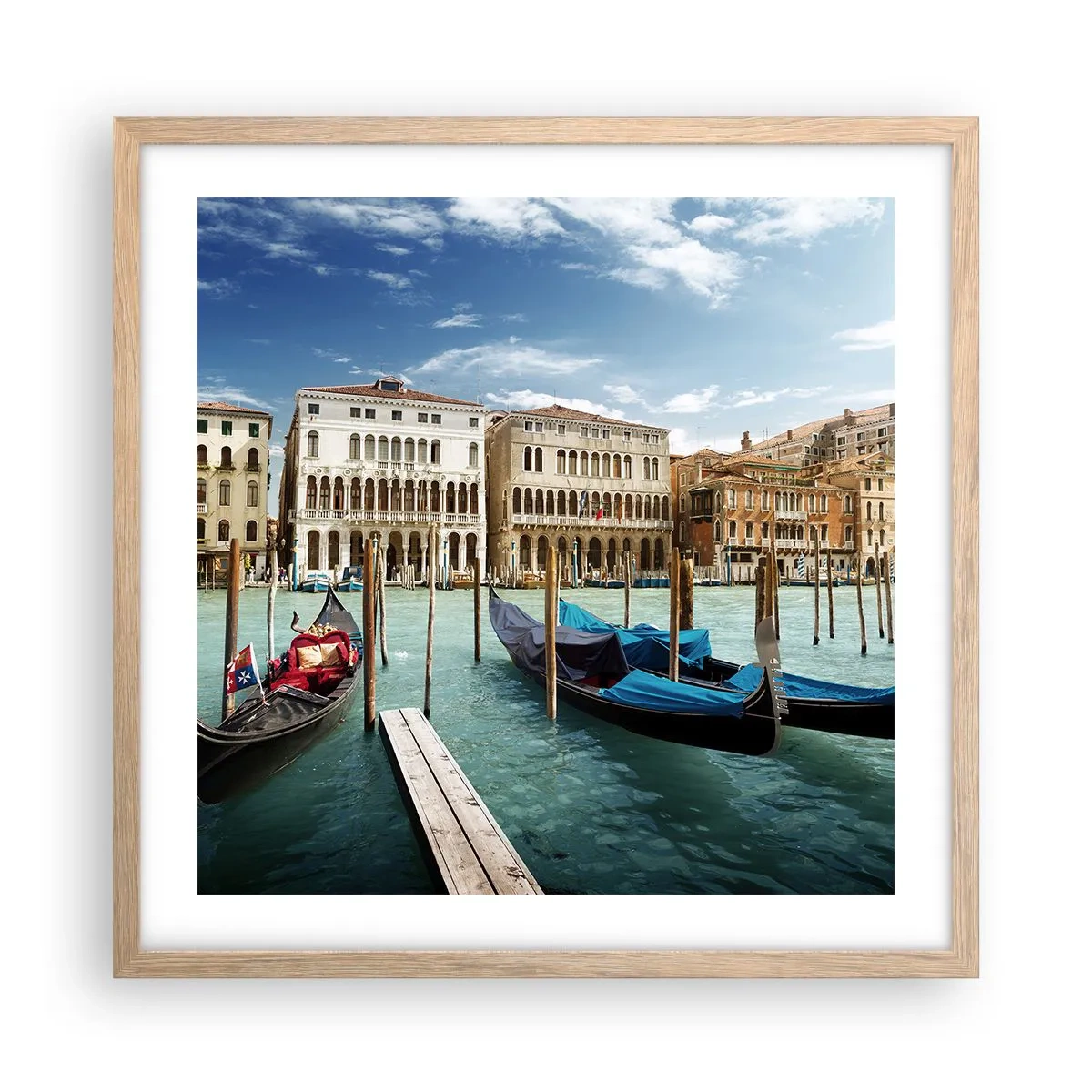 Affisch i ram av ljusek - Palats i blått - 50x50 cm