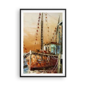 Affisch i svart ram - Lugn hemresa - 61x91 cm