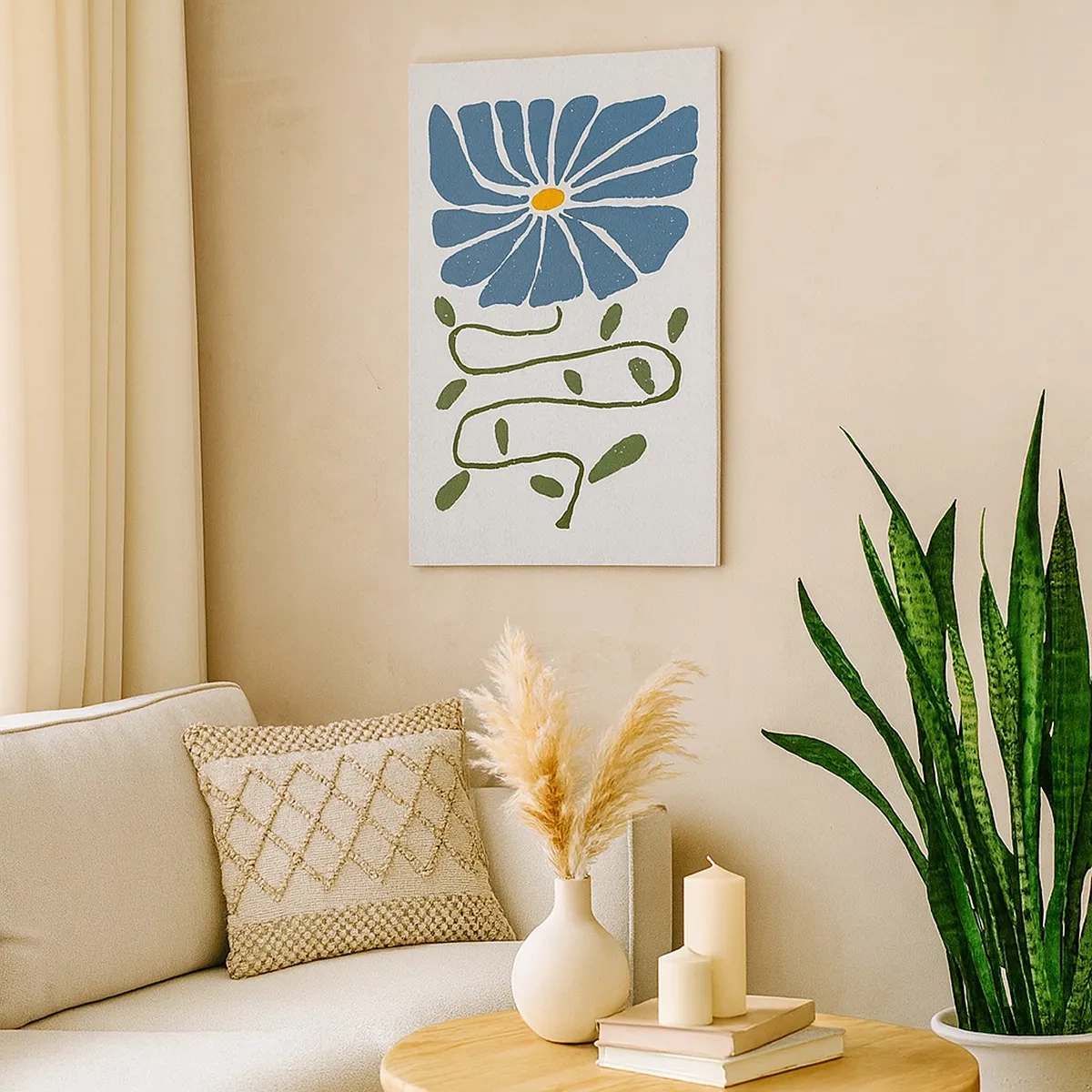 Canvastavla - Bild på duk - Kvist till blomma - 50x70 cm