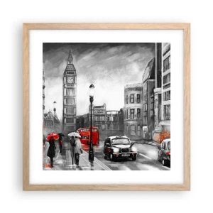 Affisch i ram av ljusek - Inte alls en grå stad - 40x40 cm