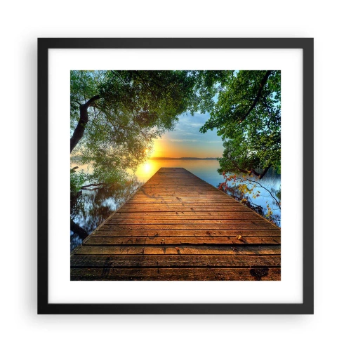 Affisch i svart ram - Sakta ner, sätt dig - 40x40 cm