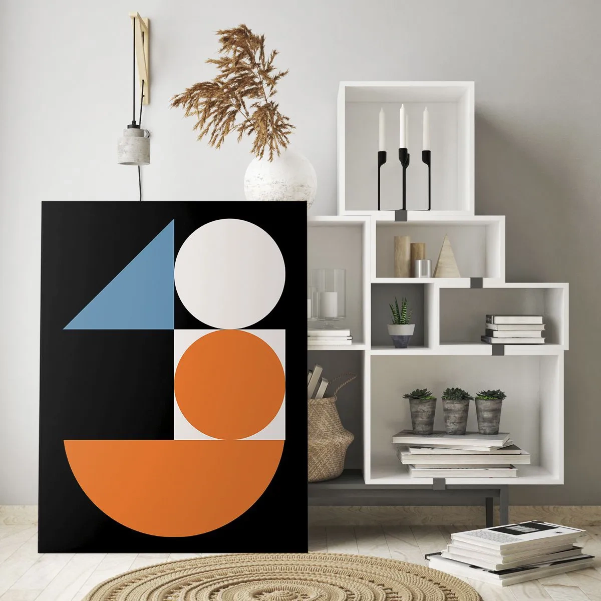 Glastavla - Bild på glas - Geometriska figurer - 50x70 cm