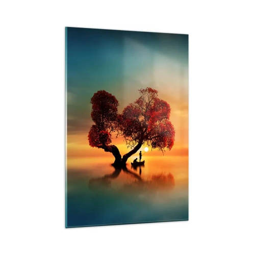 Glastavla - Bild på glas - Avlägsen tystnad - 80x120 cm
