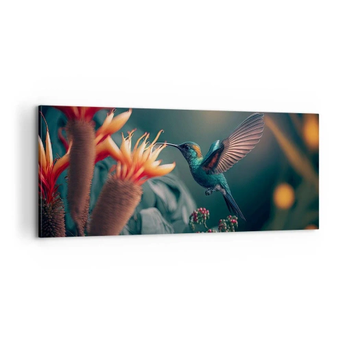 Canvastavla - Bild på duk - Ett verkligt färgglatt liv - 100x40 cm