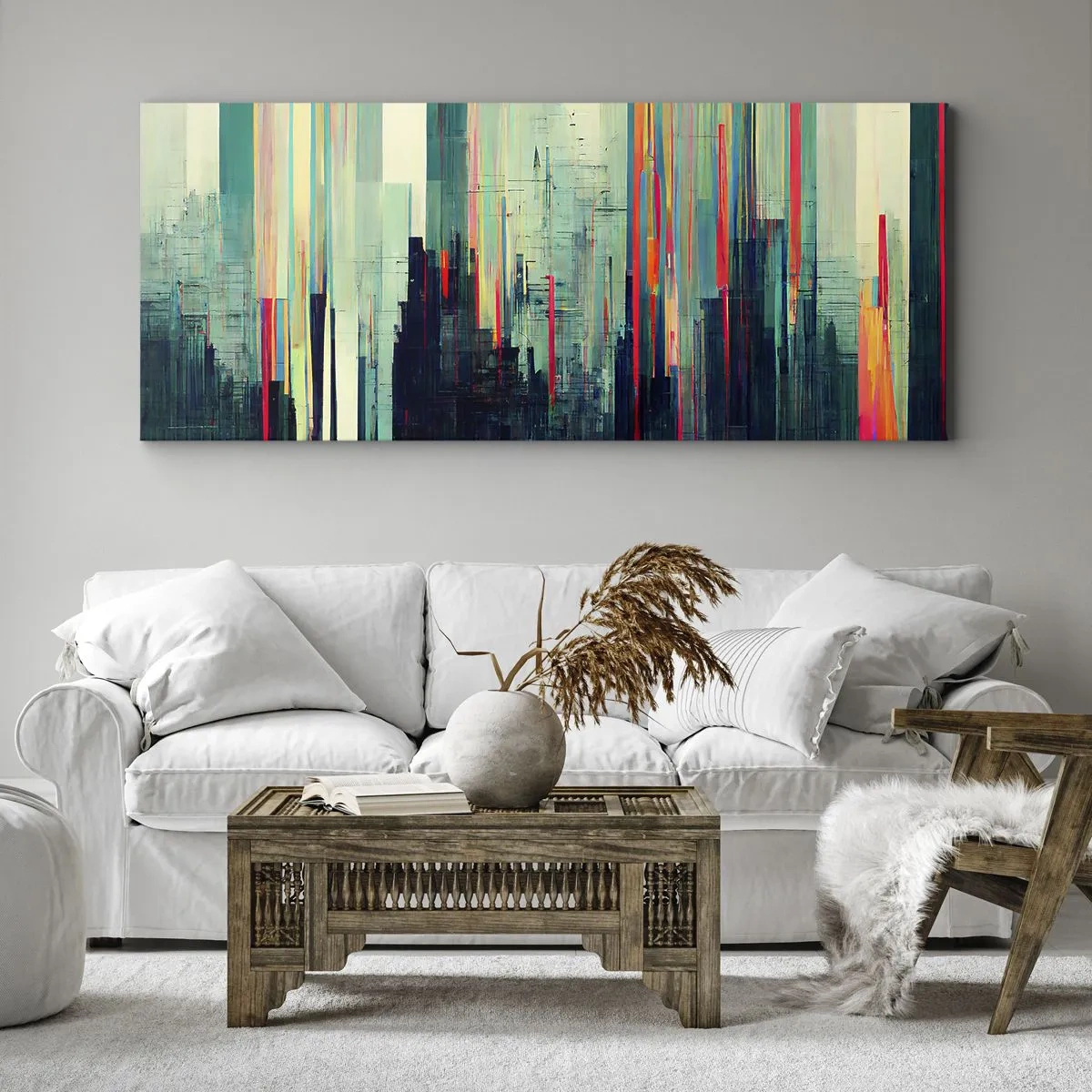 Canvastavla - Bild på duk - Futuristisk stad - 100x40 cm