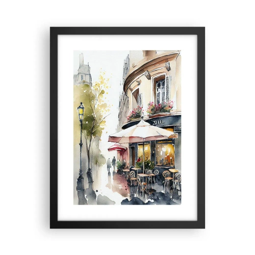 Affisch i svart ram - En parisisk morgon - 30x40 cm