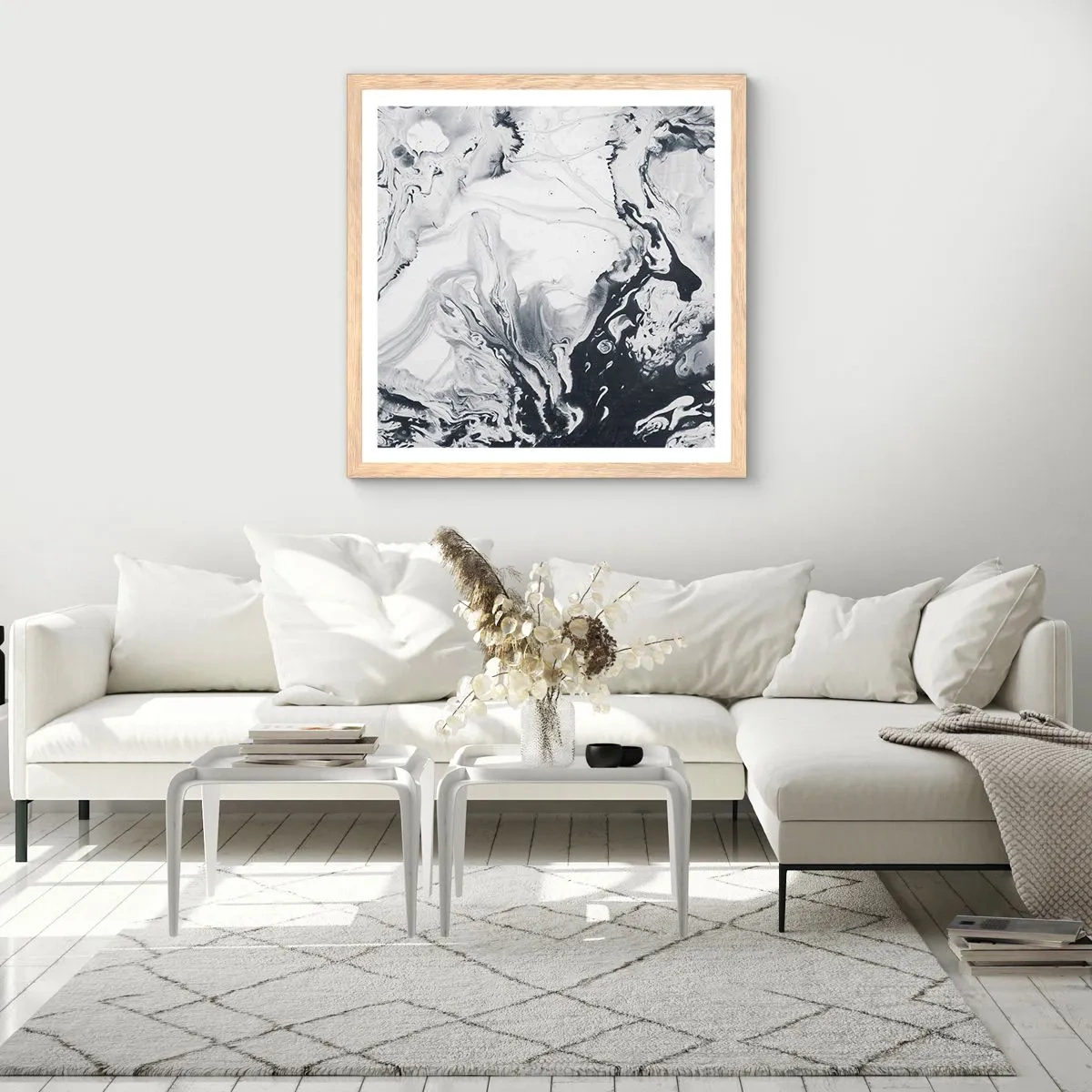 Affisch i ram av ljusek - Jordens inre - 50x50 cm