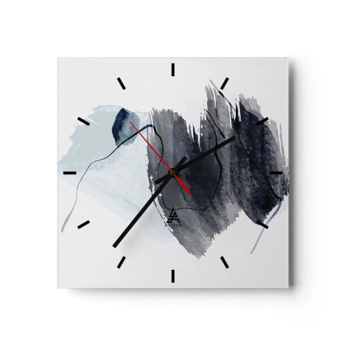 Väggklocka - Klocka på glas - Intensitet och rörelse - 40x40 cm