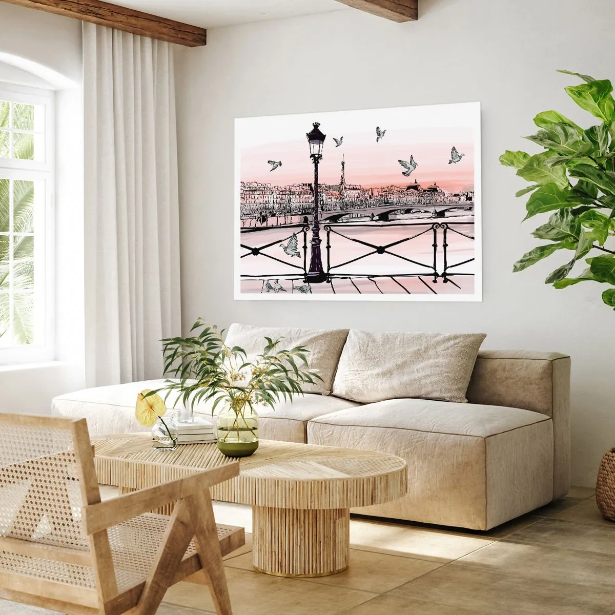 Affisch - Över Paris tak - 91x61 cm