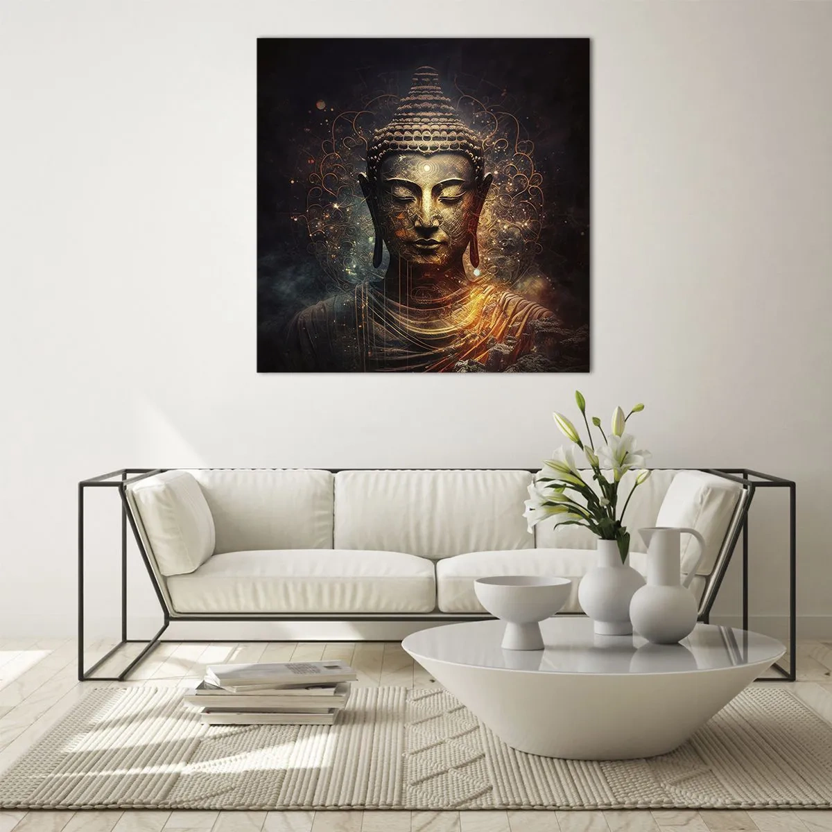 Glastavla - Bild på glas - Andlig balans - 70x70 cm