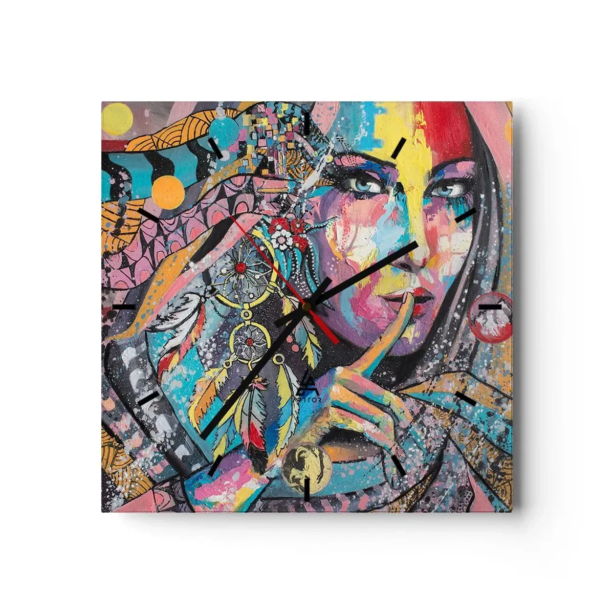 Väggklocka - Klocka på glas - Var tyst tills du förstår - 40x40 cm
