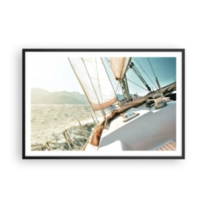 Affisch i svart ram - Under full segel - 91x61 cm