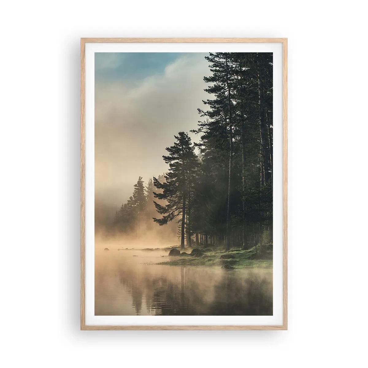 Affisch i ram av ljusek - Dagen föds - 70x100 cm