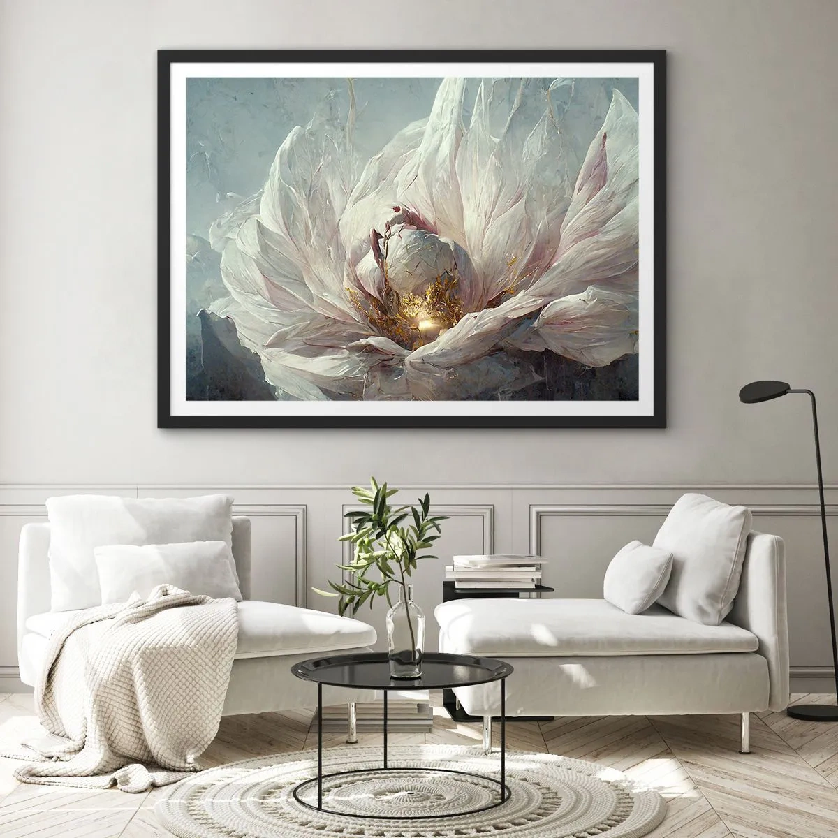Affisch i svart ram - Blommar en gång på hundra år - 91x61 cm